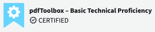 Badge Certified : pdfToolbox – Basic Technical Proficiency