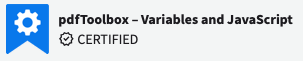 Badge Certified : pdfToolbox – Variables and JavaScript